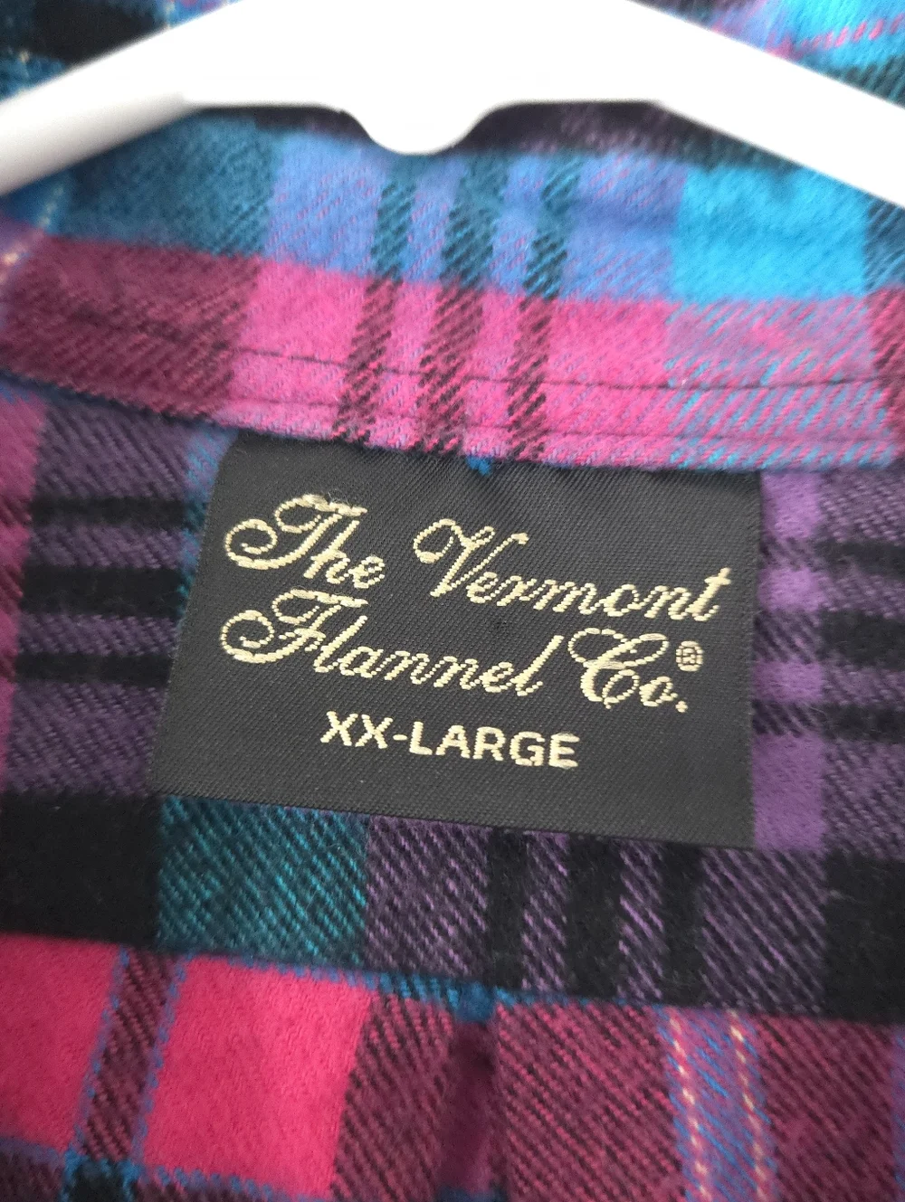 Plaid Button-Down Flannel Shirt in Pink & Blue - Picture 3 of 4